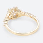 1CT Yellow Gold Round Cut Lab Diamond Simple Engagement Rings
