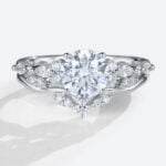 1ct Colorless VS+ Round Cut Lab Grown Diamond Ring Set Vintage 4-Prong Engagement Ring Set in White Gold