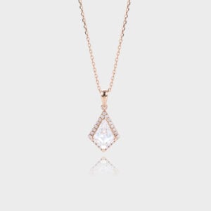 Delicate Kite Cut Lab Diamond Pendant Necklace Cable Chain Necklace