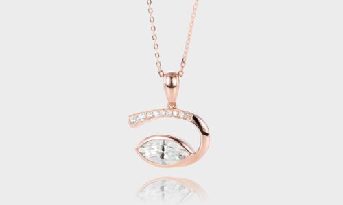 Evil Eye Necklace Bezel Marquise Cut Lab Diamond Pendant Necklace