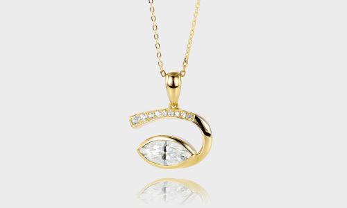 Evil Eye Necklace Bezel Marquise Cut Lab Diamond Pendant Necklace (1)