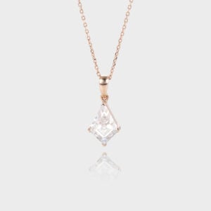 Rose Gold Kite Cut Solitaire Lab Diamond Necklace