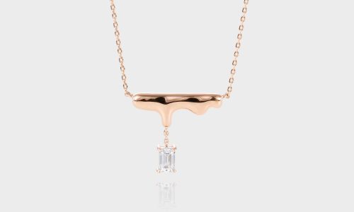 Solitaire Emerald Cut Lab Diamond Necklace Clouds Pendant For Women (1)