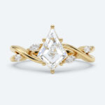 Kite Cut Lab Grown Diamond Intertwined Anniversary 6-Prong Engagement Ring in Yellow Gold (3)