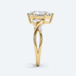 Kite Cut Lab Grown Diamond Intertwined Anniversary 6-Prong Engagement Ring in Yellow Gold (4)