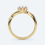Kite Cut Lab Grown Diamond Intertwined Anniversary 6-Prong Engagement Ring in Yellow Gold (5)