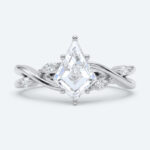 Kite Cut Lab Grown Diamond Intertwined Anniversary 6-Prong Engagement Ring in Yellow Gold (7)