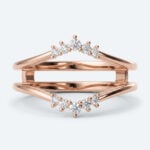 Round Cut Lab Grown Diamond Rings Double Curved Wedding Bands (2)