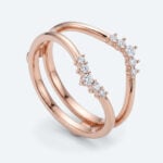 Round Cut Lab Grown Diamond Rings Double Curved Wedding Bands (5)