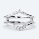 Round Cut Lab Grown Diamond Rings Double Curved Wedding Bands (8)