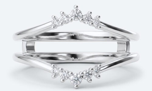 Double Layer Tiara Ring Enhancer & Contour Wedding Band