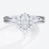 0.5ct Colorless VS+ Marquise Cut Lab Grown Diamond Petite 4-Prong Engagement Ring Set in White Gold