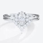 0.5ct Colorless VS+ Marquise Cut Lab Grown Diamond Petite 4-Prong Engagement Ring Set in White Gold