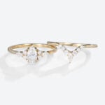 0.5ct Colorless VS+ Marquise Cut Lab Grown Diamond Petite 4-Prong Engagement Ring Set in Yellow Gold