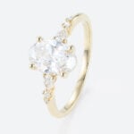 1.5ct Colorless VS+ Oval Cut Lab Grown Diamond Petite 4-Prong Engagement Ring in Yellow Gold (2)