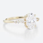 1.5ct Colorless VS+ Oval Cut Lab Grown Diamond Petite 4-Prong Engagement Ring in Yellow Gold (5)