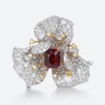 Ruby Rings for Women Art Deco Engagement Rings Halo Bridal Ring