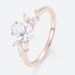 1ct Colorless VS+ Pear Shaped Lab Grown Diamond Simple Cluster 4-Prong Engagement Ring in Rose Gold (3)