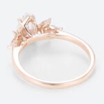 1ct Colorless VS+ Pear Shaped Lab Grown Diamond Simple Cluster 4-Prong Engagement Ring in Rose Gold (4)