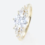 Lab Grown Diamond Ring Round Cut Unique Cluster Engagement Rings