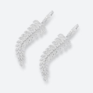 Helix Earrings White Gold Lab Diamond Earrings Drop Earrings
