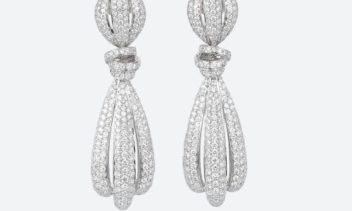 Diamond Hoop Earrings Lab Diamond Earrings Knot Design