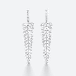 Helix Earrings White Gold Lab Diamond Earrings Drop Earrings