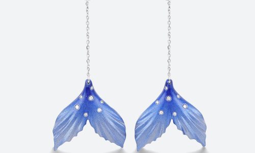 Lab Diamond Drop Earrings For Women Mermaid Tail Earrings Lab Diamond Drop Earrings For Women Mermaid Tail Earrings