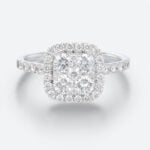 Cushion Lab Diamond Engagement Rings Halo Pavé Bridal Ring (1)
