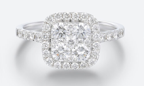 Cushion Lab Diamond Engagement Rings Halo Pavé Bridal Ring (1)