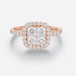 Cushion Lab Diamond Engagement Rings Halo Pavé Bridal Ring (6)