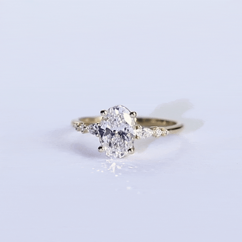 Diamond Rings Lab Grown Oval Engagement Rings Bridal Ring