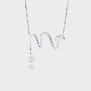 Lab Diamond Necklace Snake Shaped Pendant Necklace (1)