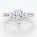 0.5ct Colorless VS+ Marquise Cut Lab Grown Diamond Petite 4-Prong Engagement Ring Set in White Gold