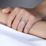 0.5ct Colorless VS+ Marquise Cut Lab Grown Diamond Petite 4-Prong Engagement Ring Set in White Gold