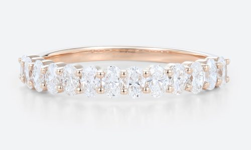 Oval Cut Lab Diamond Wedding Bands Half Eternity Stacked Wedding Rings (1)