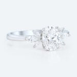 Oval Cut Lab Grown Diamond Cluster 4-Prong Engagement Ring (4)