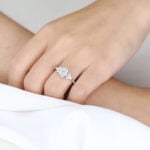 Oval Cut Lab Grown Diamond Cluster 4-Prong Engagement Ring (7)