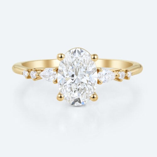 Diamond Rings Lab Grown Oval Engagement Rings Bridal Ring