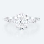 Diamond Rings Lab Grown Oval Engagement Rings Bridal Ring