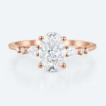 Diamond Rings Lab Grown Oval Engagement Rings Bridal Ring