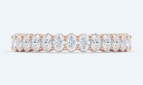 Oval Cut Lab Grown Diamond Wedding Bands Half Eternity Stacked Wedding Rings