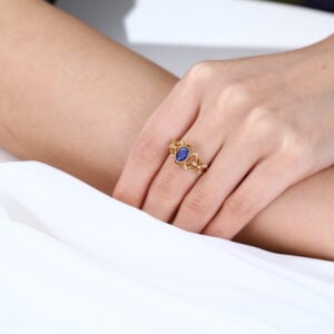 Fall Engagement Ring Trends 2025 - Oval Cut Natural Sapphire Filigree Ring Nature Inspired Engagement Rings
