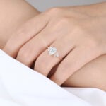 Pear Shaped Lab Grown Diamond Simple Cluster 4-Prong Engagement Ring (5)