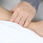 Round Cut Lab Grown Diamond Cluster 6-Prong Engagement Ring (3)