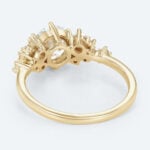 Round Cut Lab Grown Diamond Cluster 6-Prong Engagement Ring (4)