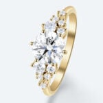 Round Cut Lab Grown Diamond Cluster 6-Prong Engagement Ring (5)