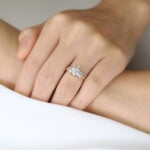 Round Cut Lab Grown Diamond Vintage 6-Prong Engagement Ring Set (6)