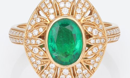 Vintage Oval Cut Emerald Ring Art Deco Milgrain Engagement Rings (1)