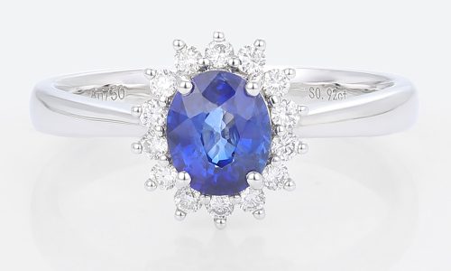 Diamond And Sapphire Ring Halo Engagement Rings White Gold Rings